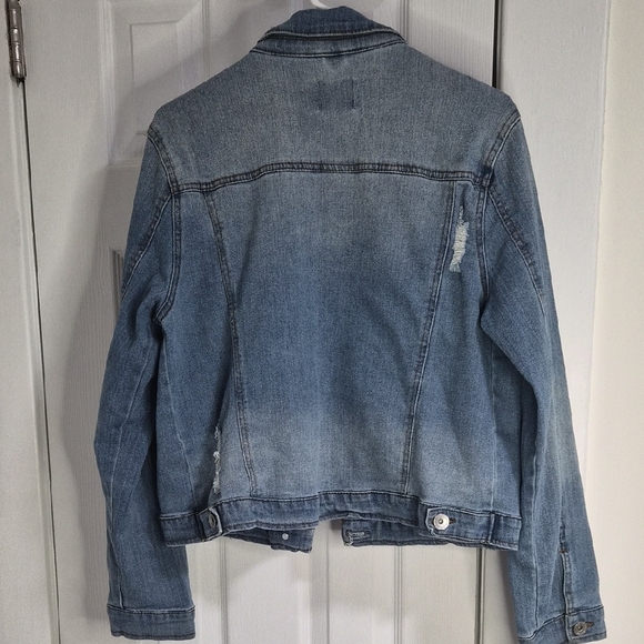 Soho Light Blue Distressed Denim Jacket - Picture 5 of 7